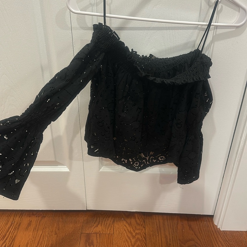 Zara lace over the shoulder long sleeve
